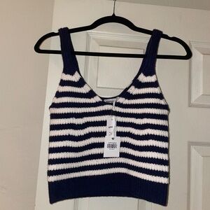 Simkhai top in navy and white size small